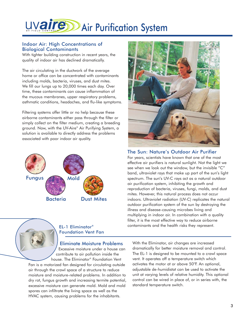 Uv-aire, Air purification system | Field Controls Solution For Great Indoors 24v User Manual | Page 3 / 12