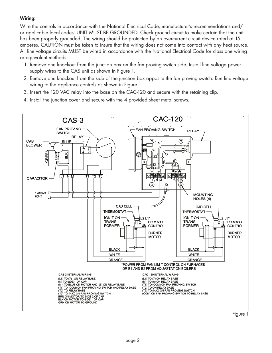 Field Controls COMBUSTION AIR CONTROL CAC-120 User Manual | Page 2 / 4
