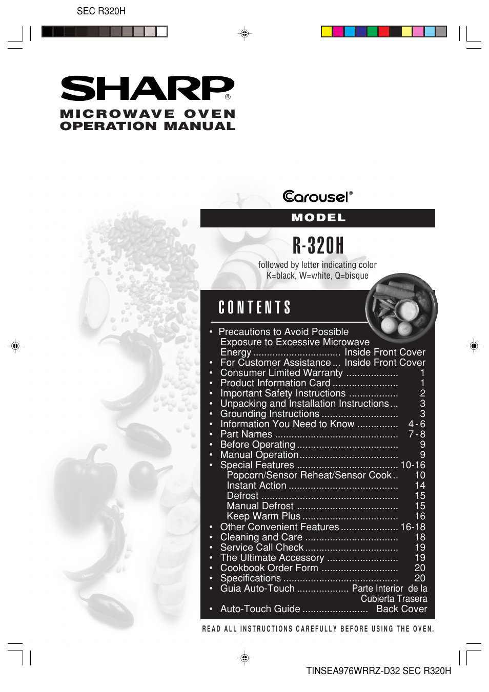 Food Quality Sensor R-320H User Manual | 24 pages