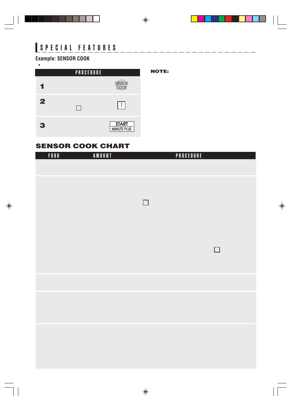 Sensor cook chart | Food Quality Sensor R-320H User Manual | Page 13 / 24