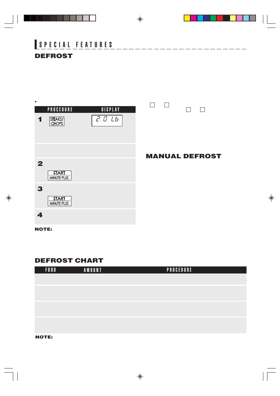 Defrost, Manual defrost, Defrost chart | Food Quality Sensor R-320H User Manual | Page 17 / 24