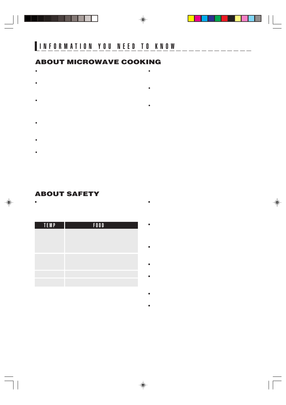 About microwave cooking, About safety | Food Quality Sensor R-320H User Manual | Page 8 / 24