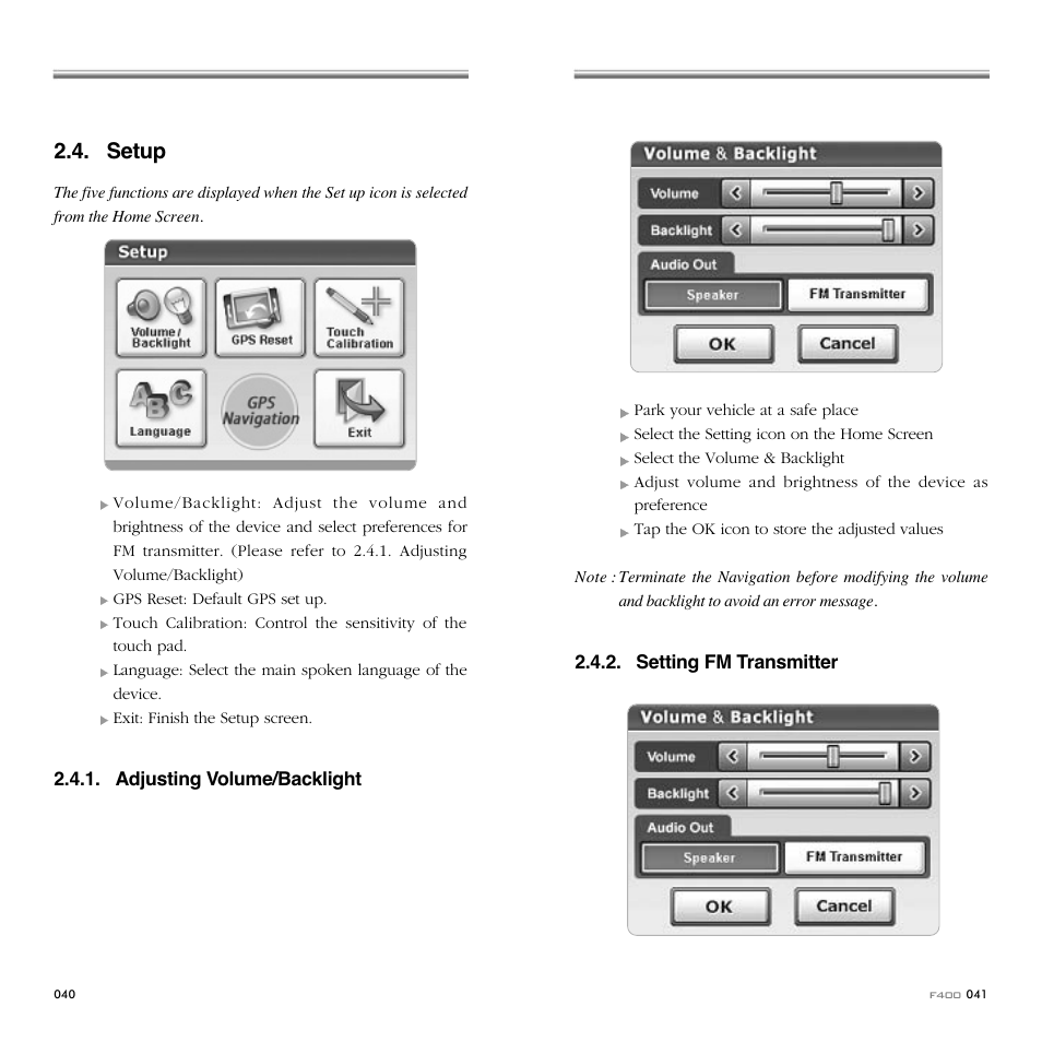 Setup | Fine Digital 400 User Manual | Page 21 / 25