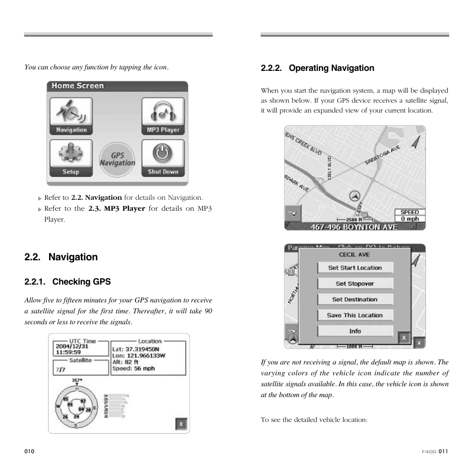 Navigation | Fine Digital 400 User Manual | Page 6 / 25