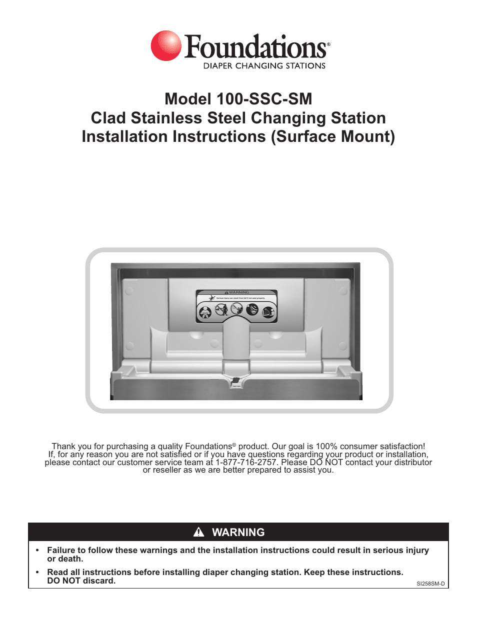 Foundations 100-SSC-SM User Manual | 4 pages