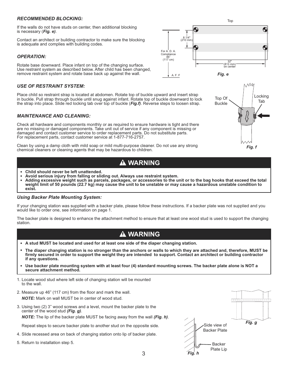 Warning | Foundations 100-EHBP User Manual | Page 4 / 4
