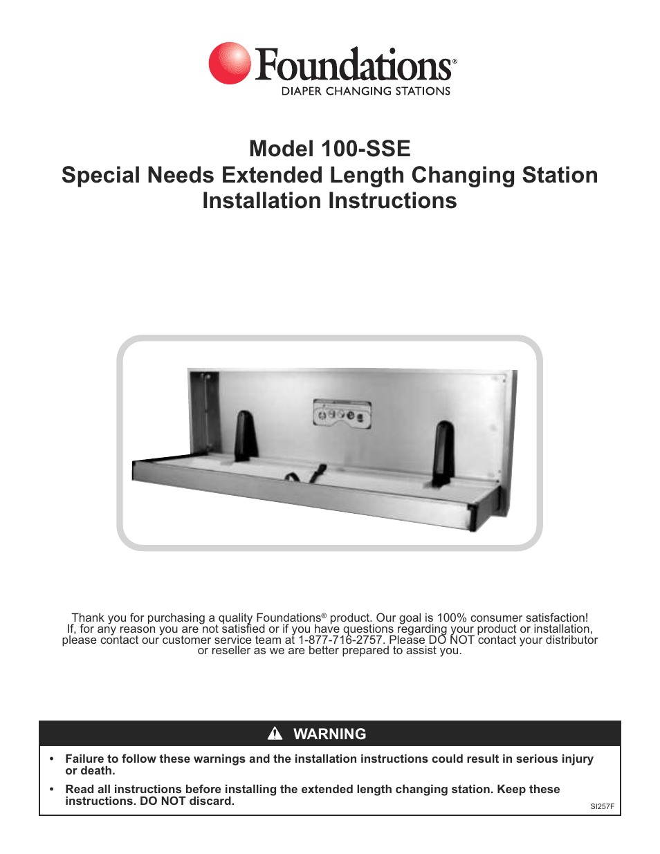 Foundations 100-SSE User Manual | 3 pages