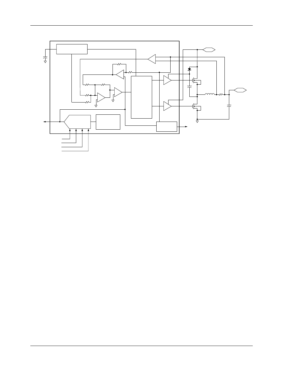 High current output drivers, Internal voltage reference, Power good (pwrgd) | Output enable (outen), Upgrade present (up#), Main control loop | Fairchild SEMICONDUCTOR RC5040 User Manual | Page 4 / 24