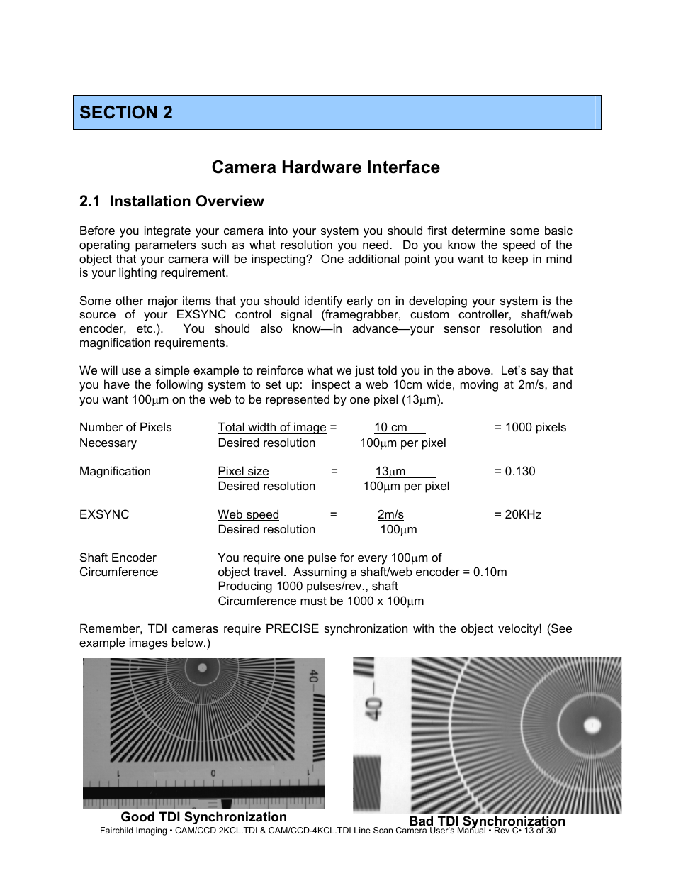 1 installation overview | Fairchild CAM/CCD-4KCL.TDI User Manual | Page 13 / 30