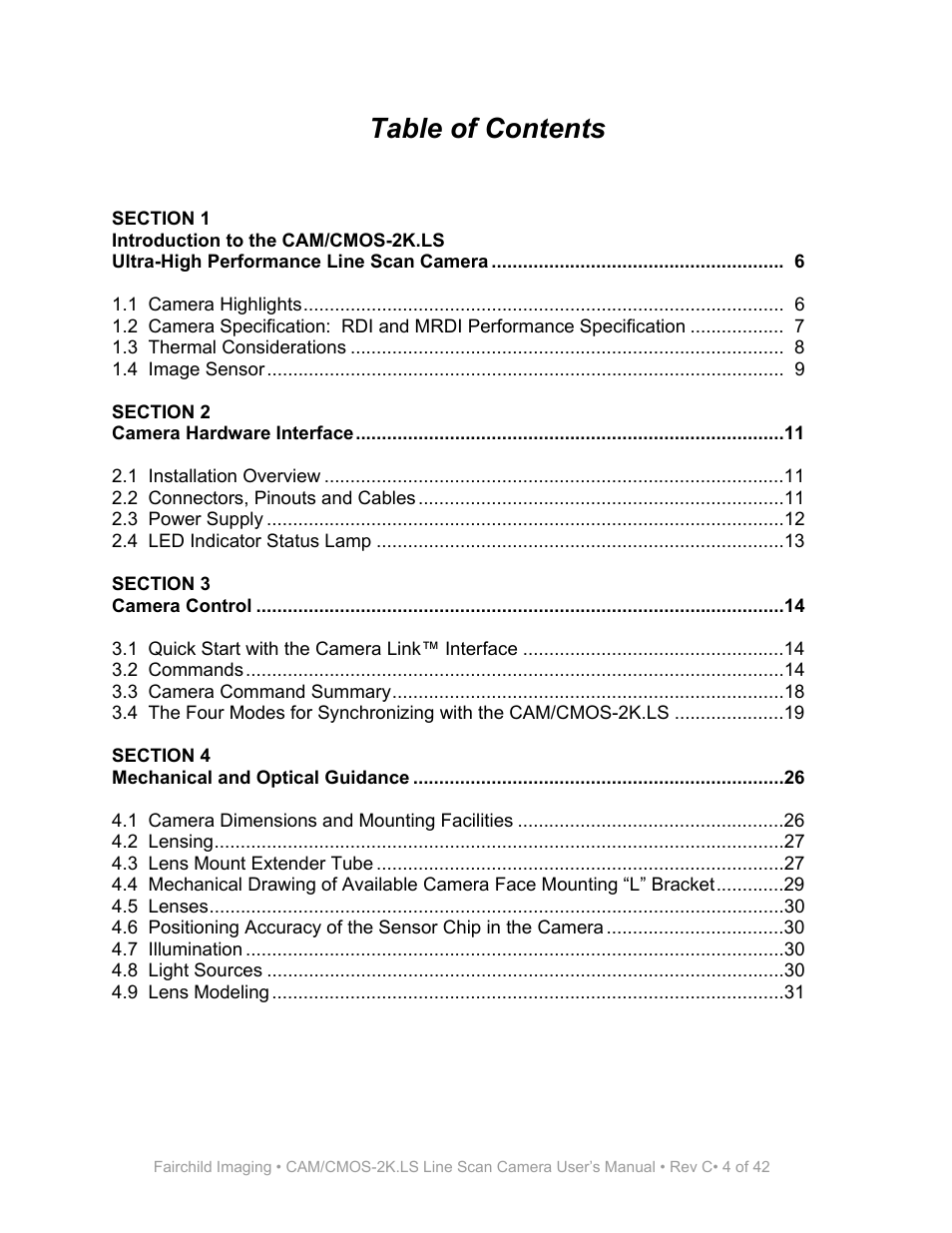 Fairchild CAM/CMOS-2K.LS User Manual | Page 4 / 42