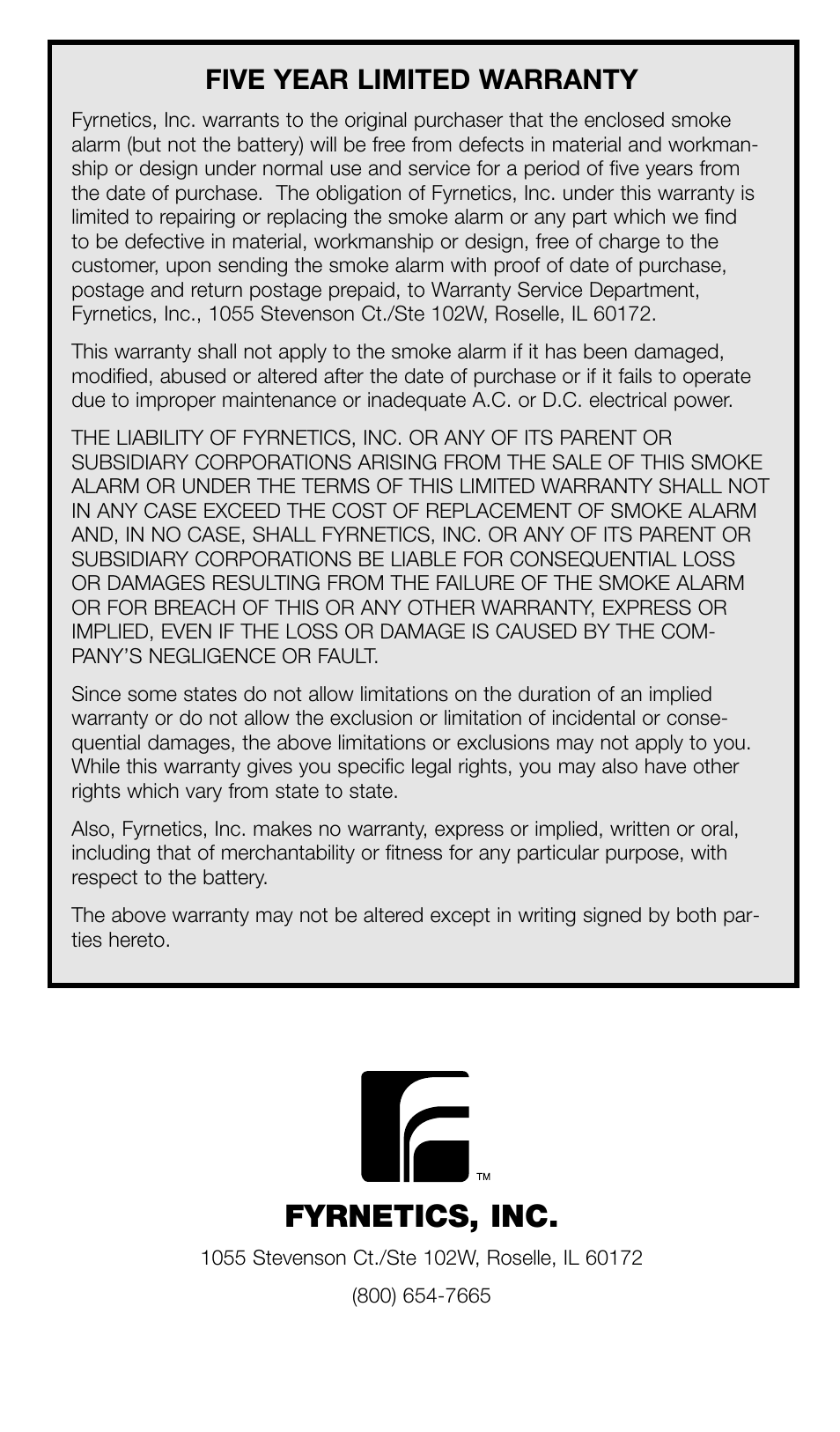 Fyrnetics, inc | Fyrnetics PE9 User Manual | Page 6 / 6