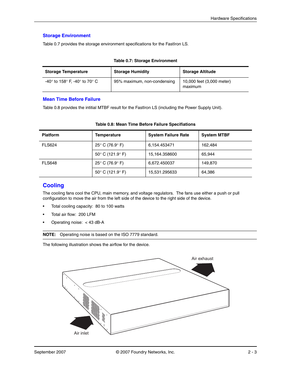 Cooling, Ooling | Foundry Networks LS 648 User Manual | Page 57 / 76