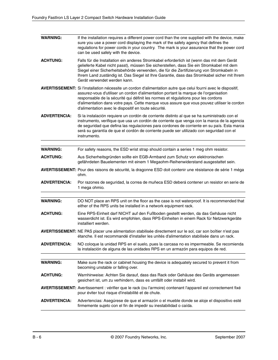 Foundry Networks LS 648 User Manual | Page 76 / 76