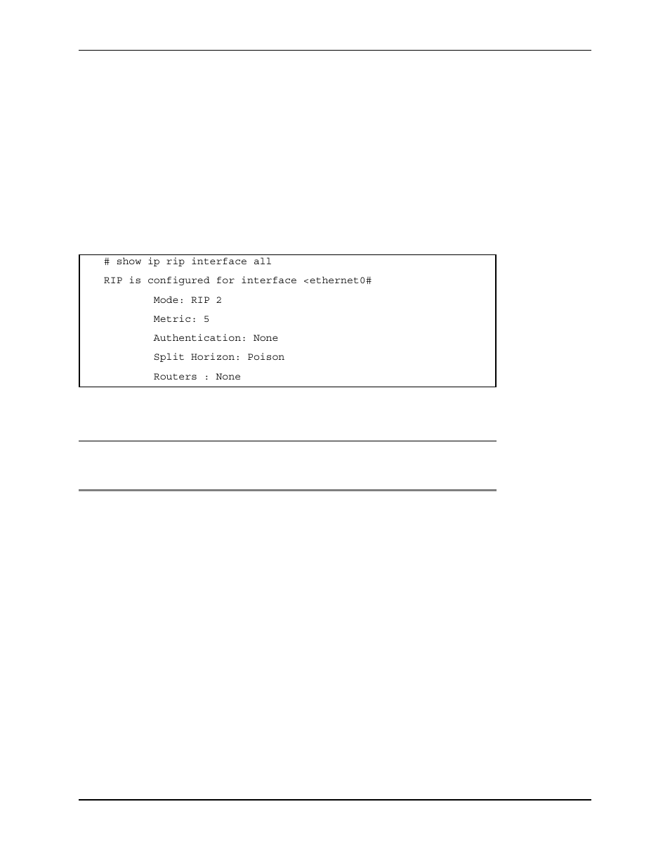 Show ip rip interface all, Show, Interface | Foundry Networks AR3202-CL User Manual | Page 210 / 293