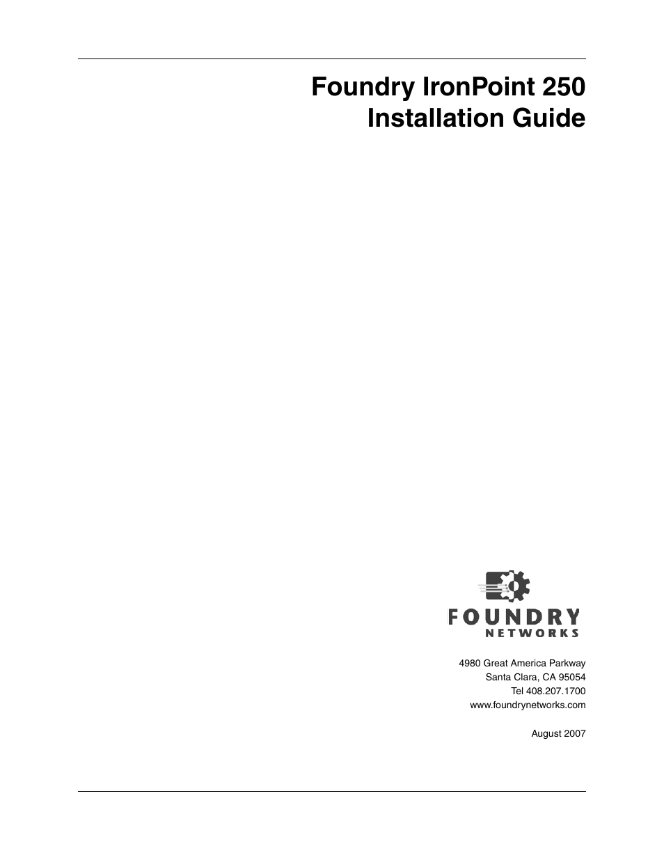 Foundry Networks IRONPOINT 250 User Manual | 64 pages