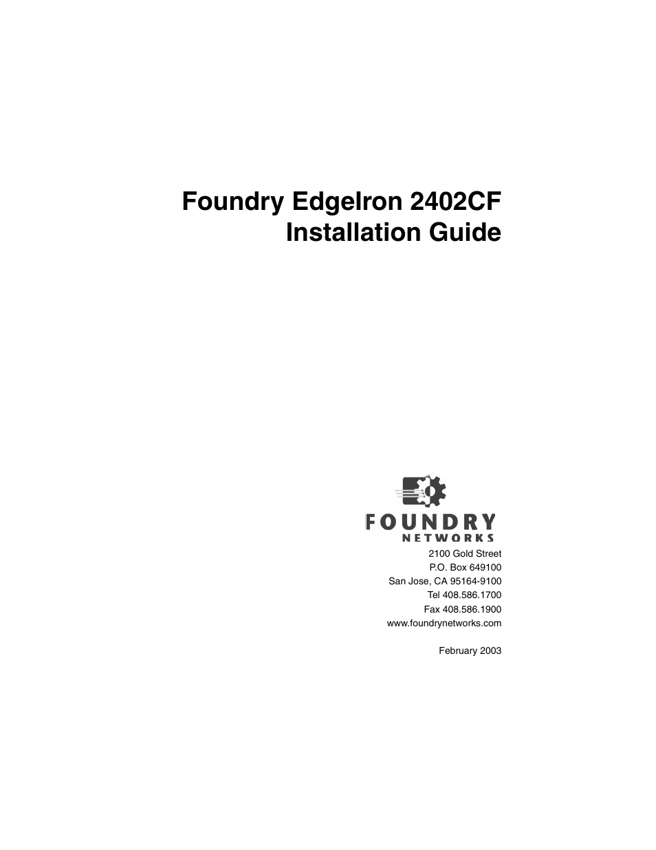 Foundry Networks 2402CF User Manual | 66 pages