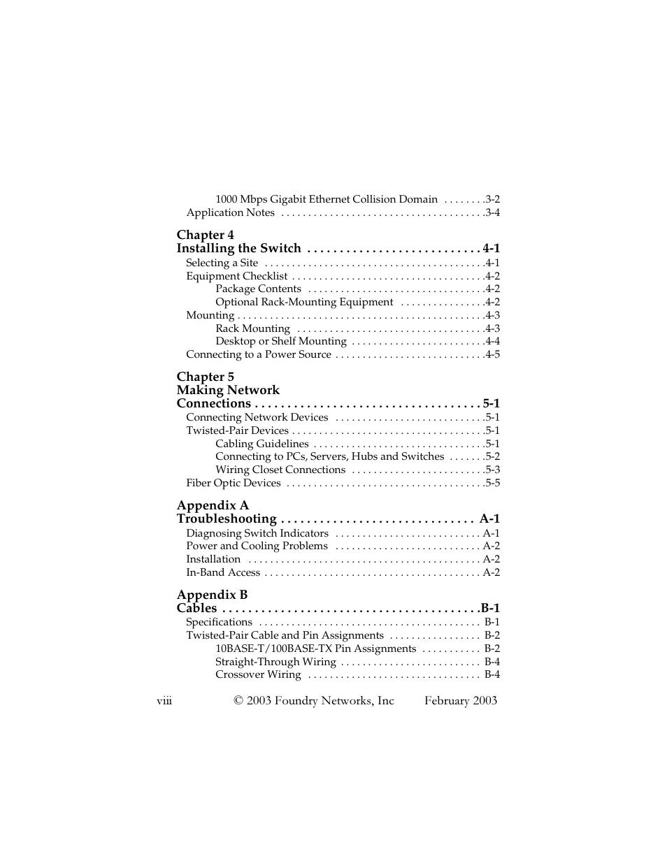 Foundry Networks 2402CF User Manual | Page 10 / 66