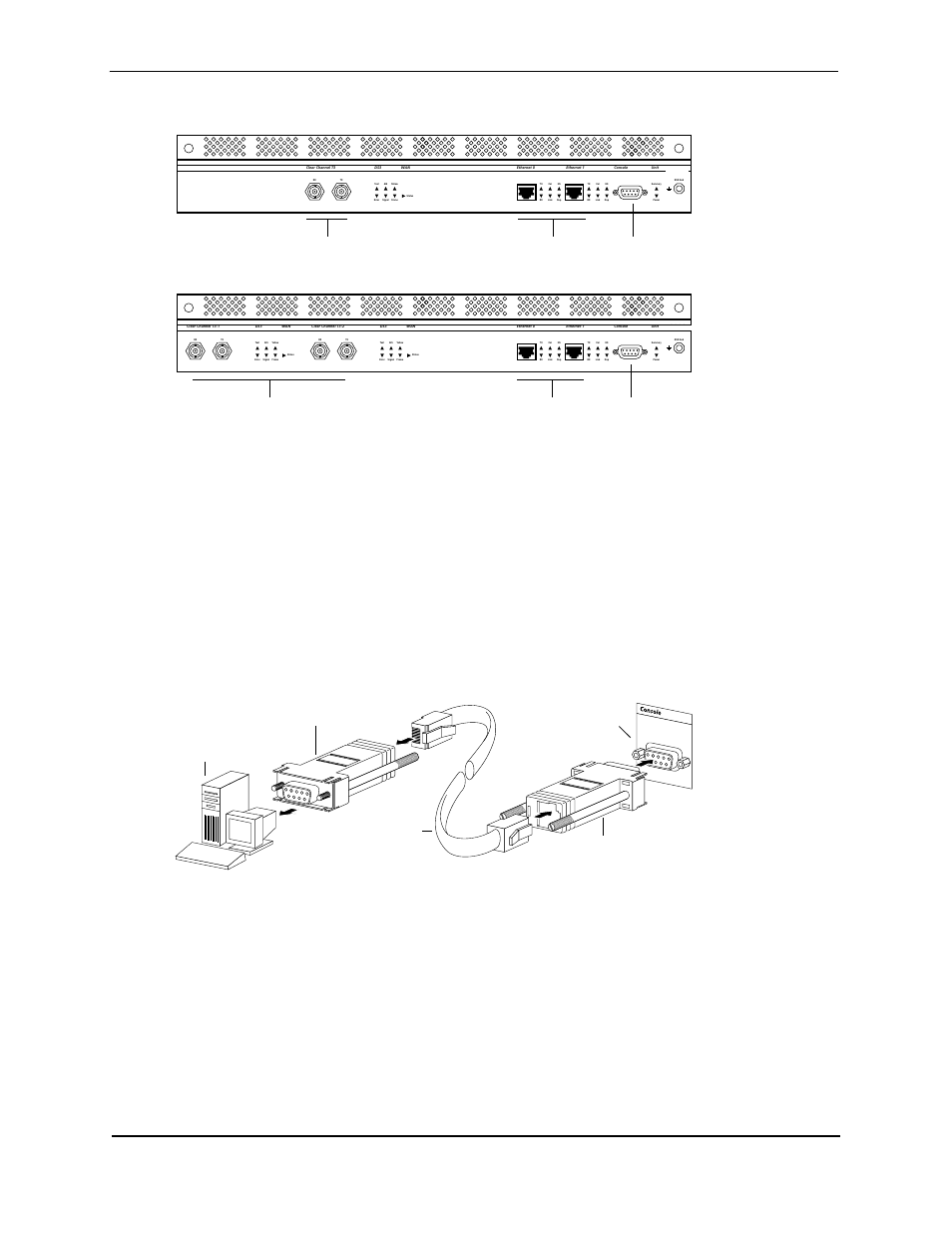 Dial-out ports, Console cable, Ethernet, e1, t1, ct3, clear channel ds3, and ussi | Orts, Onsole, Able, Thernet, E1, t1, ct3, c, Lear, Hannel | Foundry Networks AR SERIES User Manual | Page 14 / 22