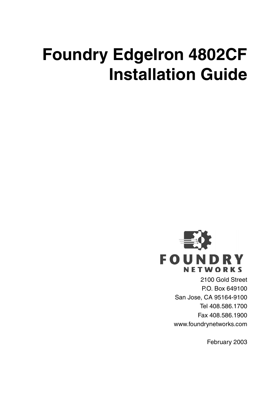 Foundry Networks OSI User Manual | 66 pages