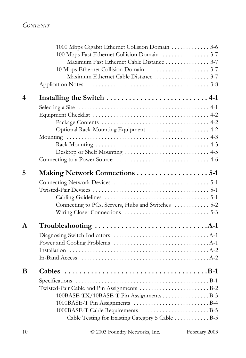4installing the switch -1, 5making network connections -1 | Foundry Networks OSI User Manual | Page 10 / 66