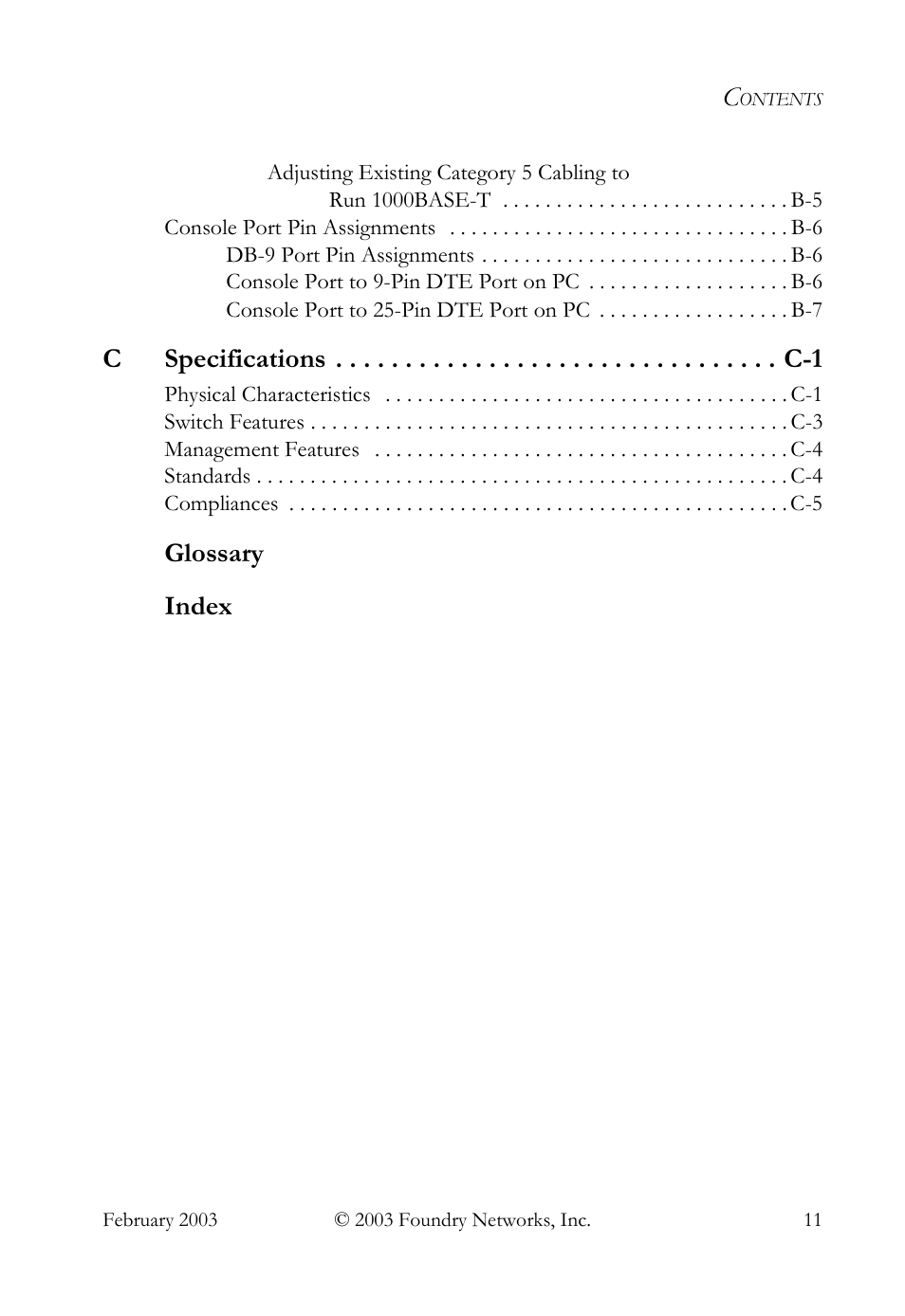 Glossary index | Foundry Networks OSI User Manual | Page 11 / 66