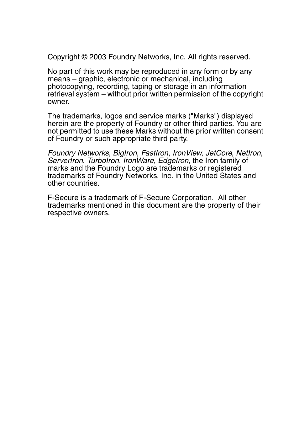 Foundry Networks OSI User Manual | Page 2 / 66