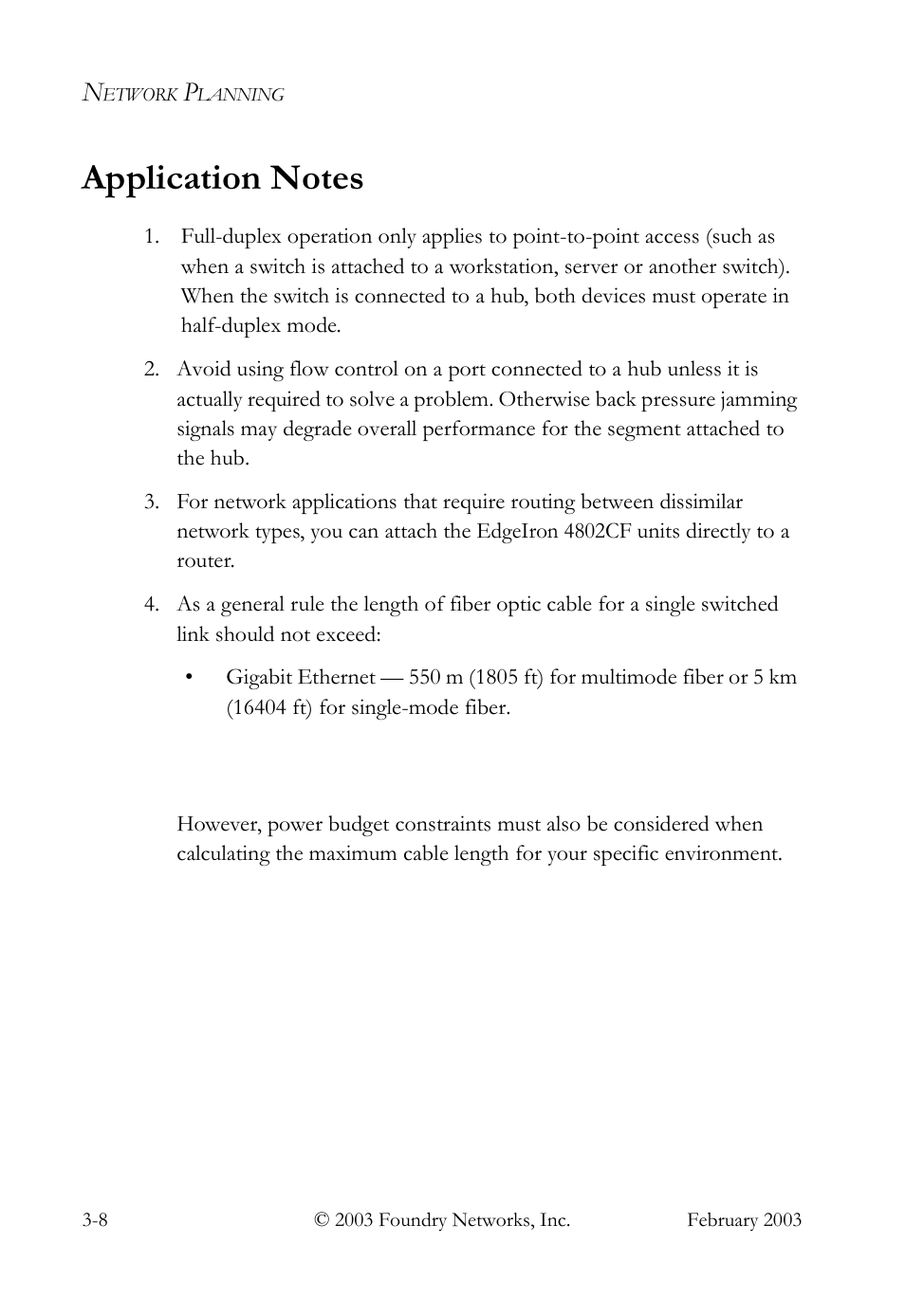 Application notes, Application notes -8 | Foundry Networks OSI User Manual | Page 30 / 66