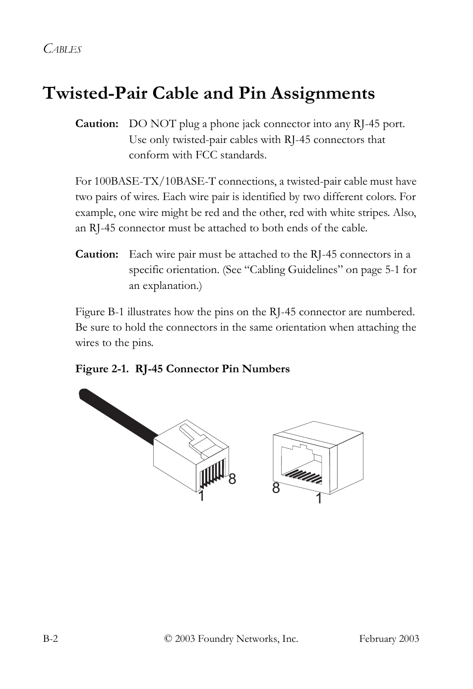 Twisted-pair cable and pin assignments | Foundry Networks OSI User Manual | Page 44 / 66