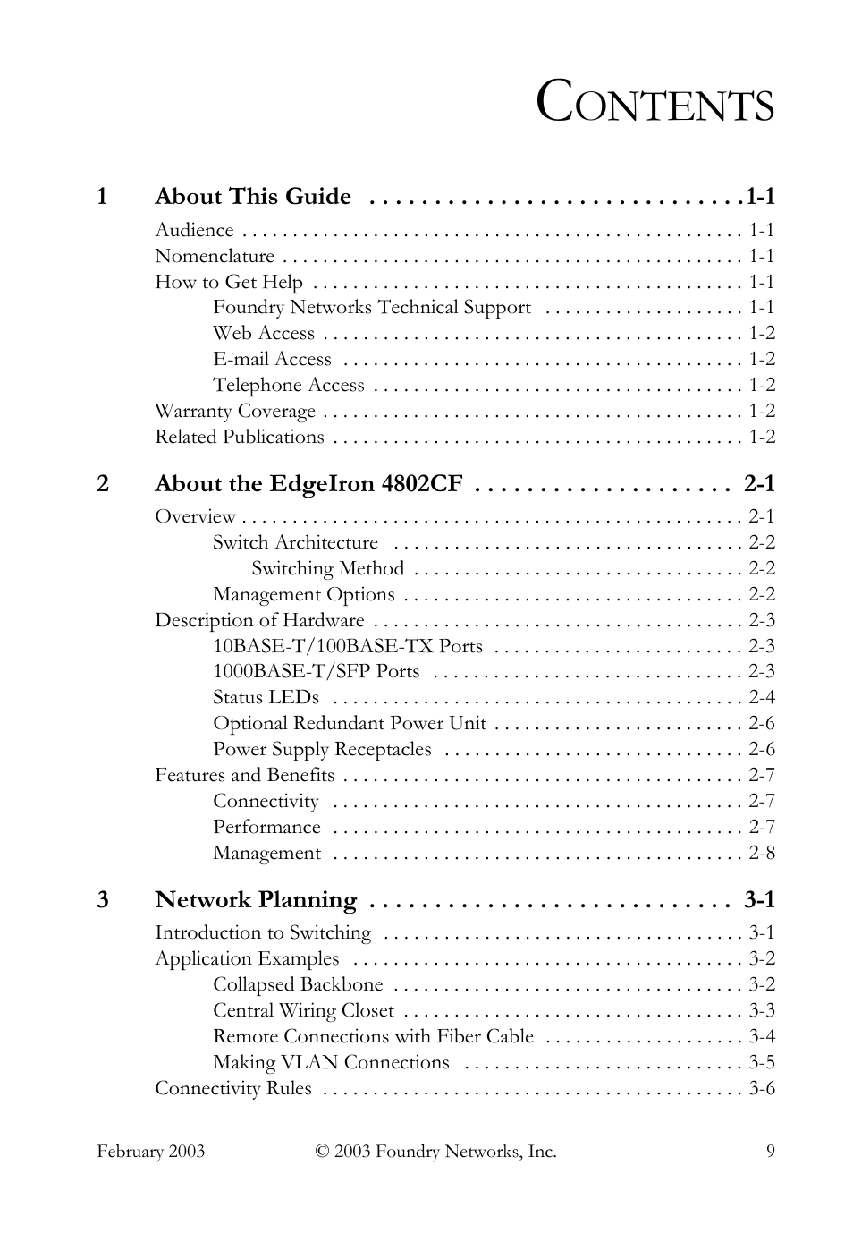 Ontents | Foundry Networks OSI User Manual | Page 9 / 66