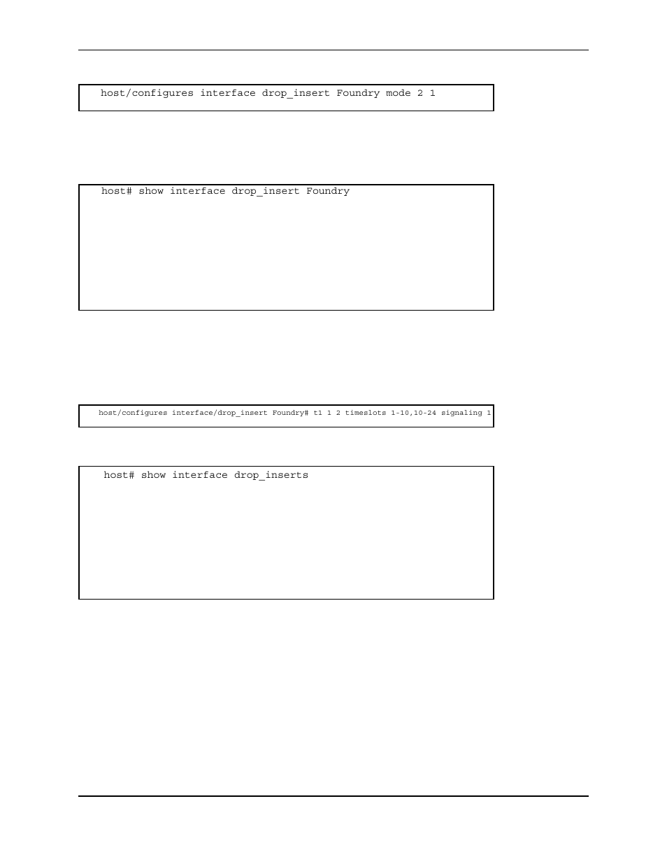 Display interface drop_insert foundry, Configure the link, Display interface drop_inserts | Isplay, Interface, Drop, Insert, Oundry, Onfigure, Link | Foundry Networks AR1202 User Manual | Page 35 / 56