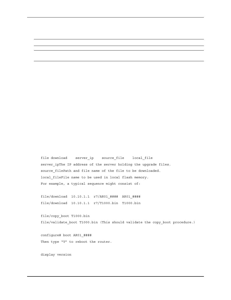 Before downloading the ar01_#### file, Upgrading software, Efore | Ownloading, Ar01_#### f, Pgrading, Oftware | Foundry Networks AR1202 User Manual | Page 37 / 56