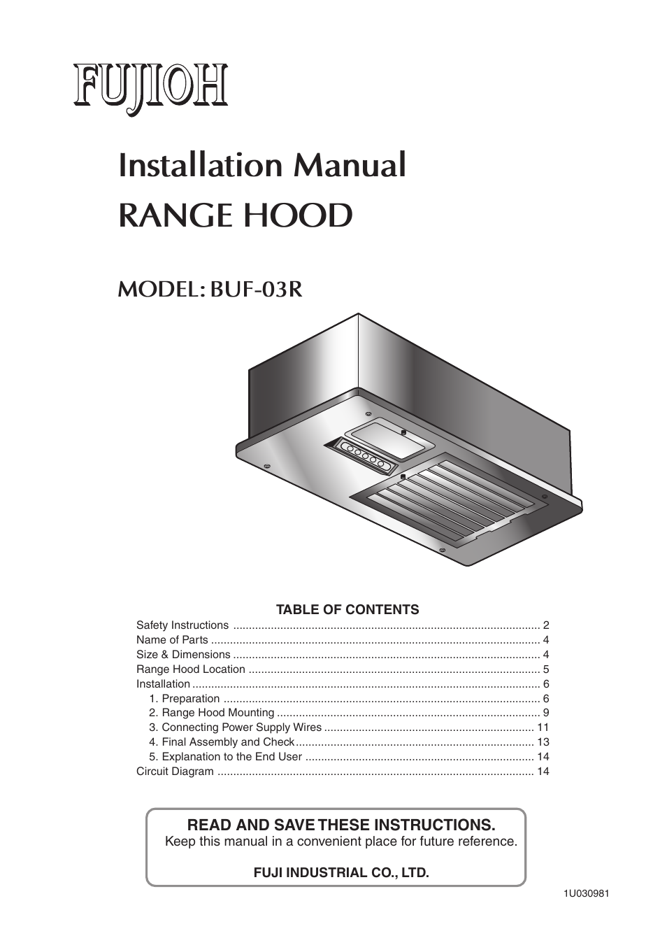 Fujioh BUF-03R User Manual | 15 pages