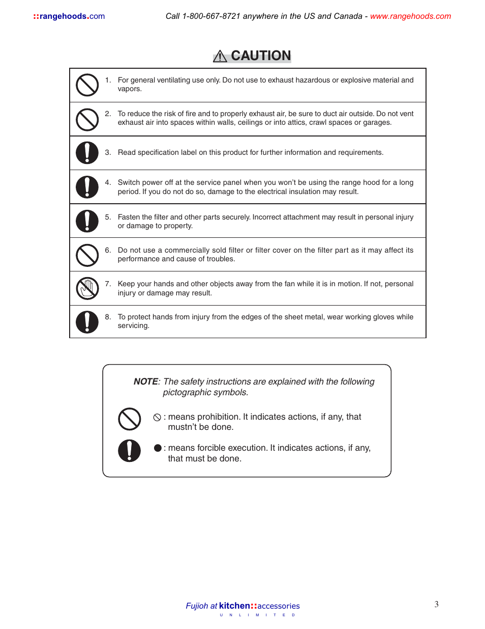 Caution | Fujioh BUF-04J User Manual | Page 3 / 12