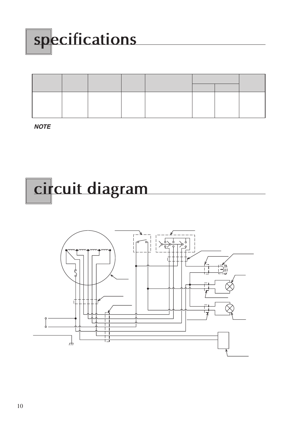 Specifications circuit diagram | Fujioh ECP-360 User Manual | Page 10 / 12