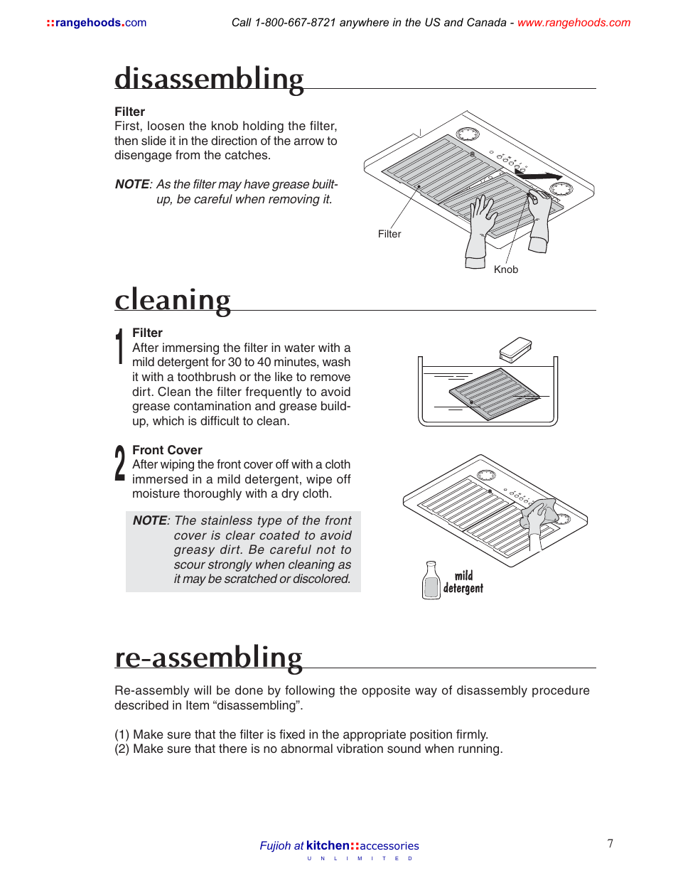 Disassembling, Cleaning, Re-assembling | Fujioh BUF-011 User Manual | Page 7 / 12