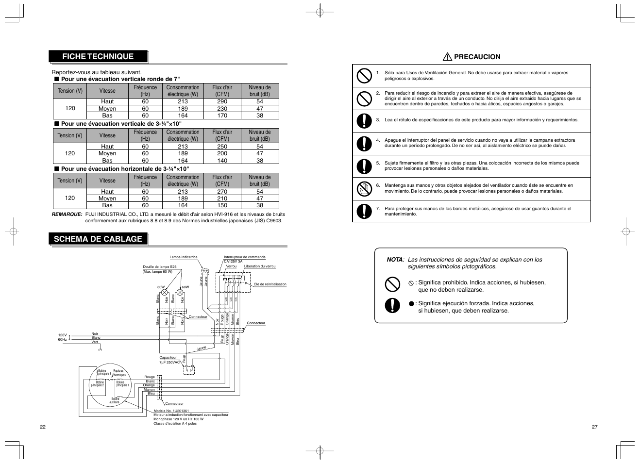 Schema de cablage fiche technique | Fujioh FSR-4200 User Manual | Page 22 / 48