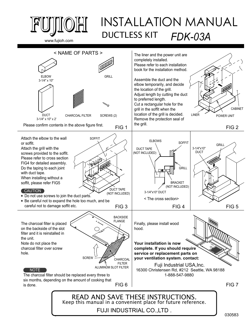 Fujioh FDK-03A User Manual | 1 page