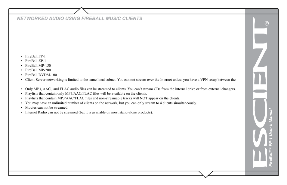 Networked audio using fireball music clients | Flying Pig Systems FireBallTM FP-1 User Manual | Page 72 / 77
