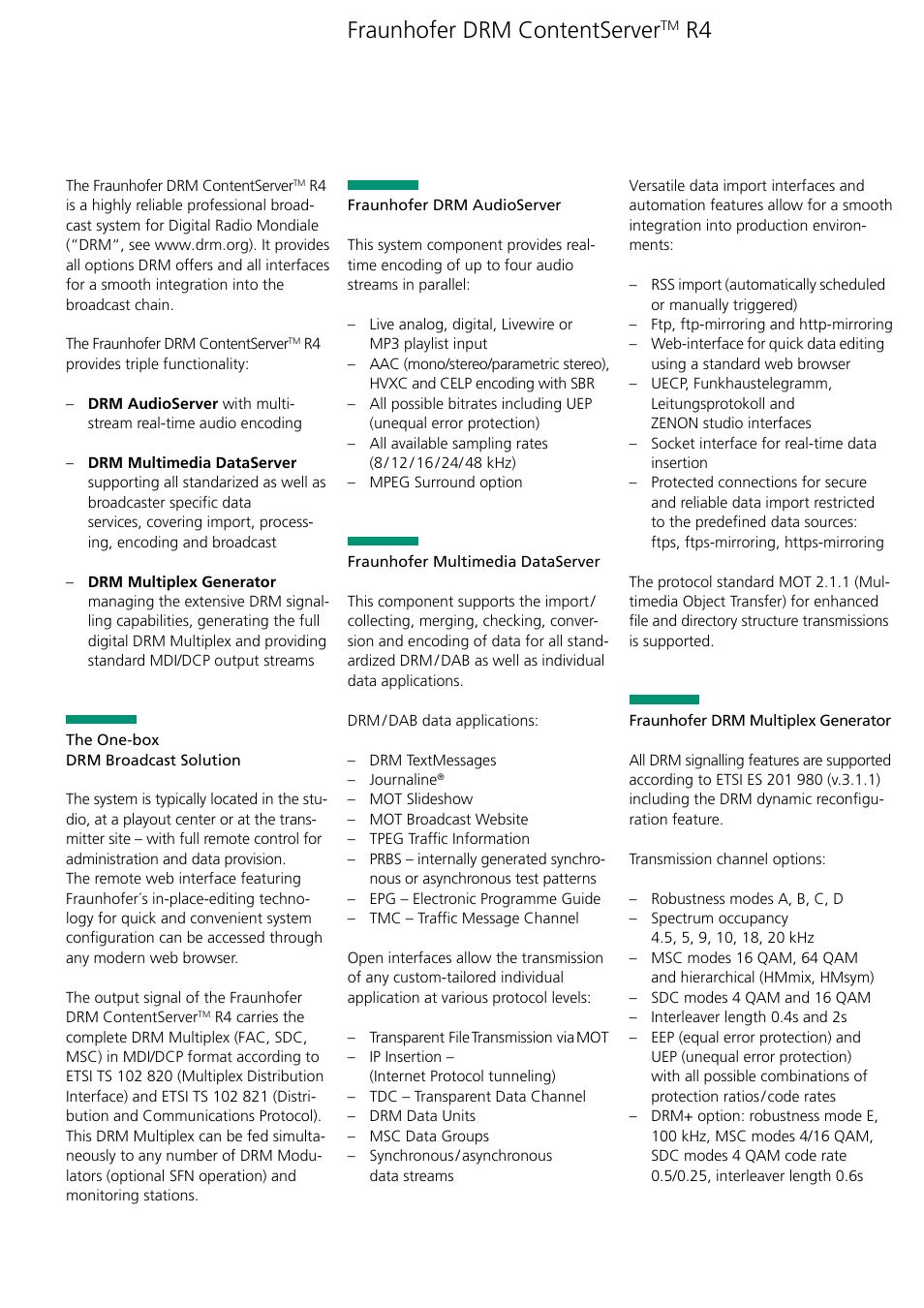 Fraunhofer drm contentserver | Fraunhofer-Gesellschaft Fraunhofer DRM ContentServer R4 User Manual | Page 2 / 4