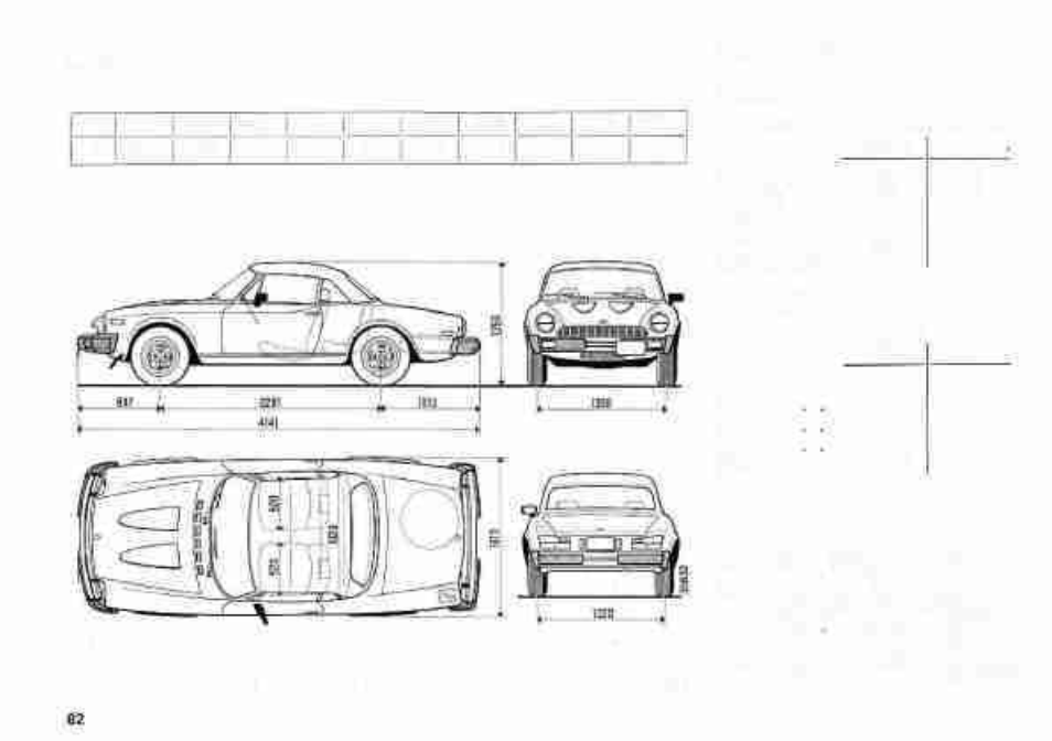 Main dimensions performance, Weights | FIAT SPIDER 2000 User Manual | Page 64 / 68