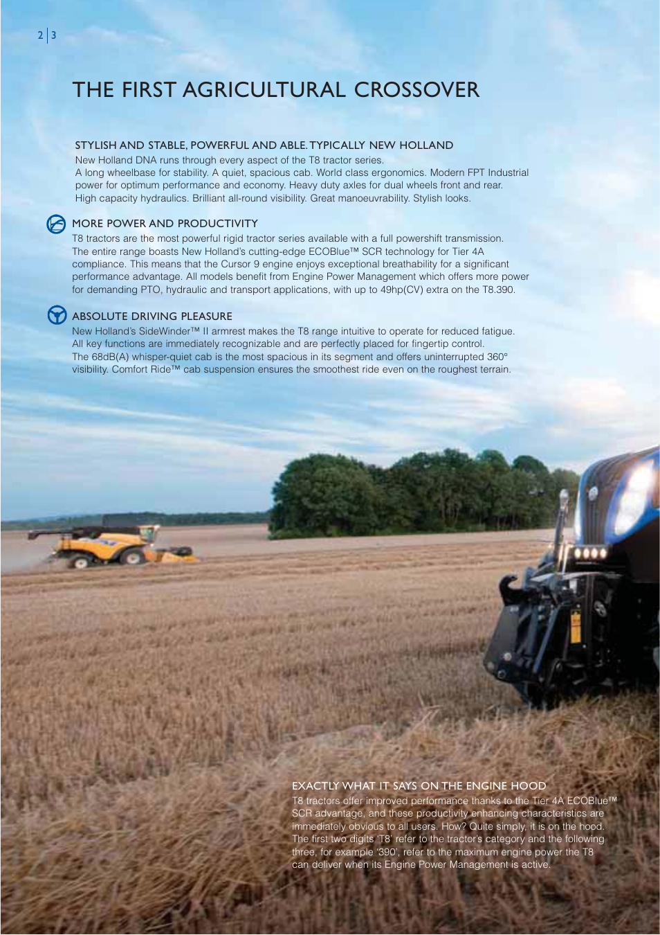 The first agricultural crossover | FIAT NEW HOLLAND T8.33O User Manual | Page 2 / 26