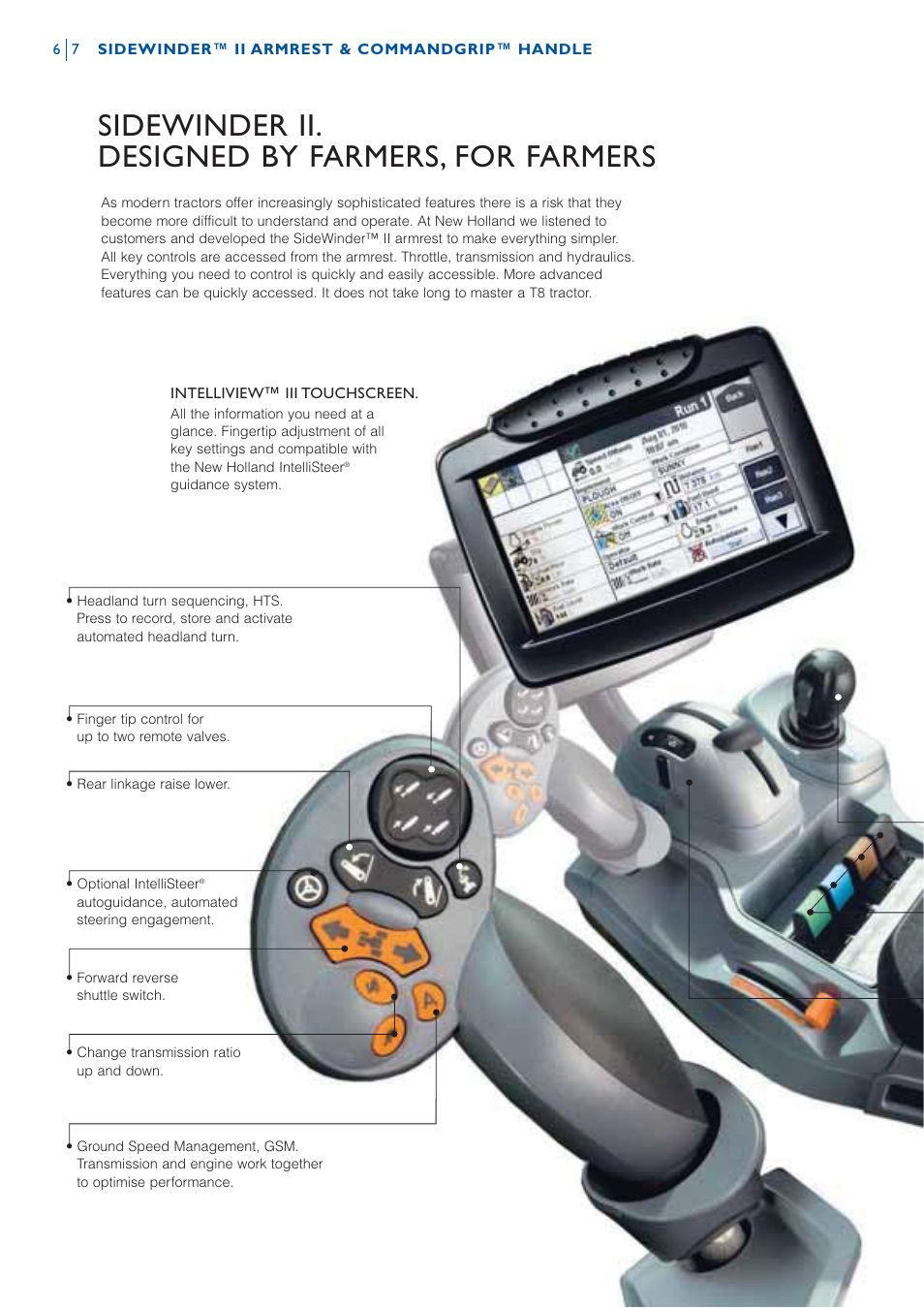 Sidewinder ii. designed by farmers, for farmers | FIAT NEW HOLLAND T8.33O User Manual | Page 6 / 26