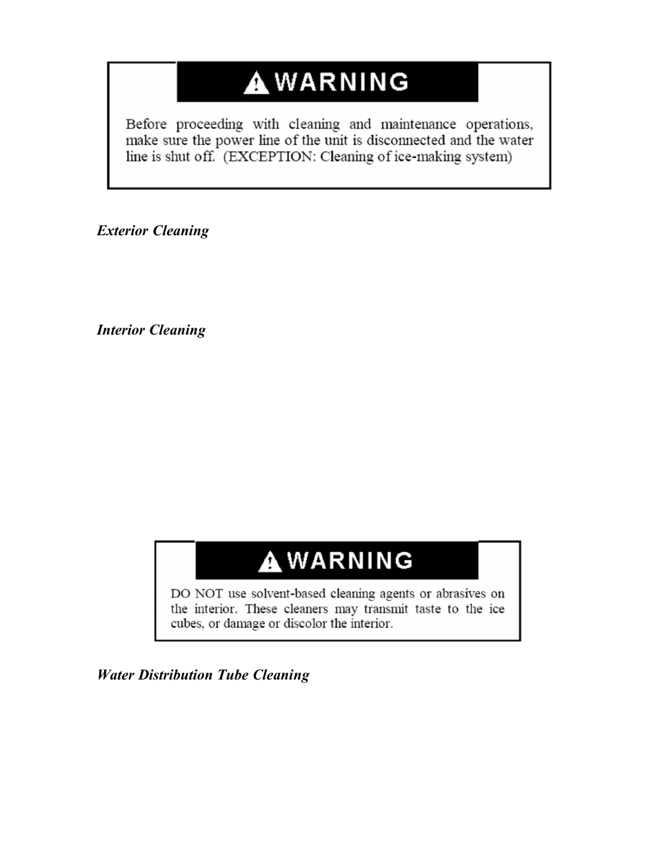 Exterior cleaning, Interior cleaning, Water distribution tube cleaning | Franklin Industries, L.L.C. FIM400 User Manual | Page 17 / 72