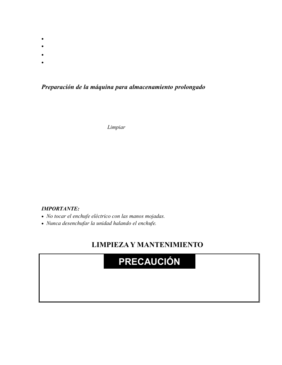 Precaución, Limpieza y mantenimiento 00 | Franklin Industries, L.L.C. FIM400 User Manual | Page 39 / 72