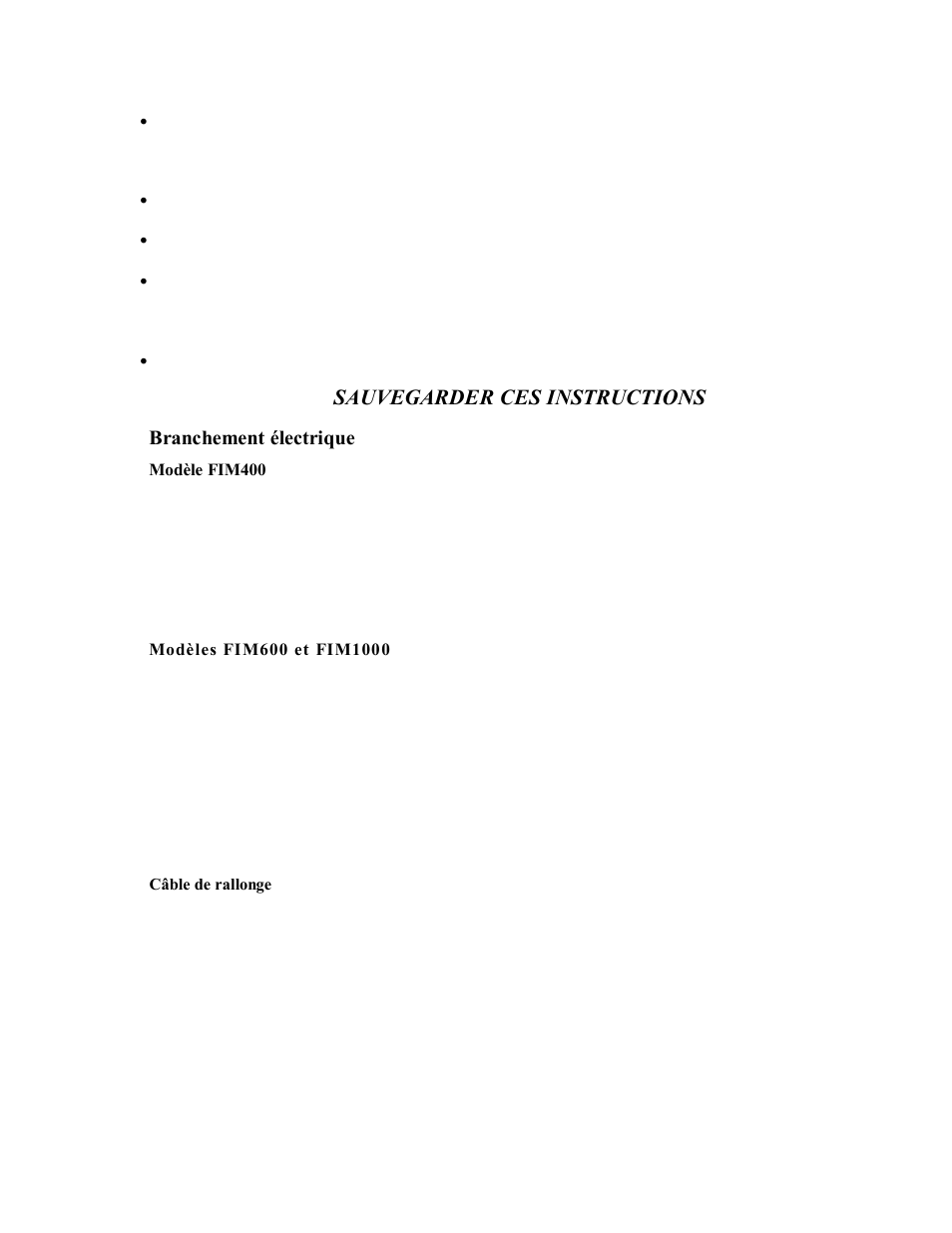 Sauvegarder ces instructions | Franklin Industries, L.L.C. FIM400 User Manual | Page 51 / 72