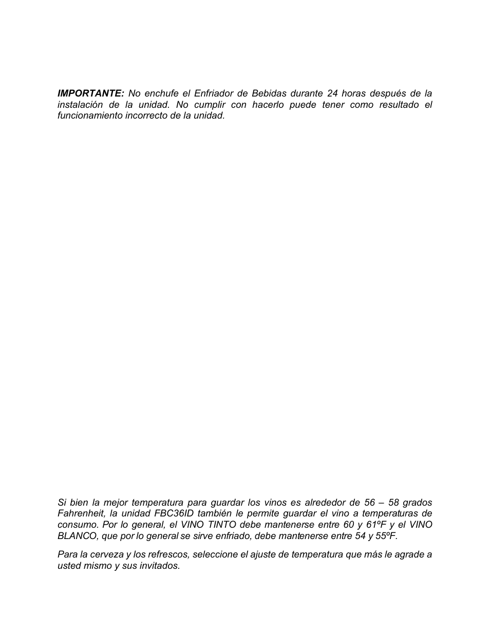 Funcionamiento de su enfriador de bebidas | Franklin Industries, L.L.C. FBC36ID User Manual | Page 18 / 36