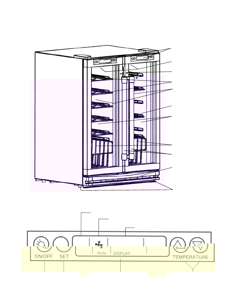Location of parts, Control panel | Franklin Industries, L.L.C. FBC36ID User Manual | Page 5 / 36
