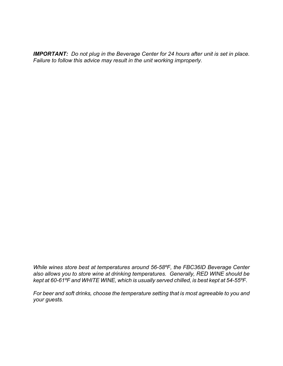 Operating your beverage center | Franklin Industries, L.L.C. FBC36ID User Manual | Page 7 / 36