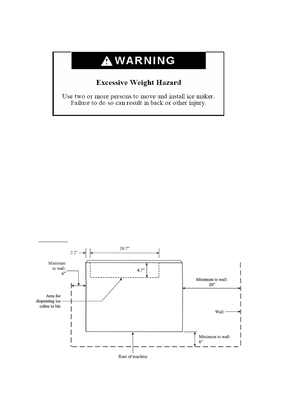 Ice maker installation, Unpacking, Location requirements | Installation clearance | Franklin Industries, L.L.C. FIM400 4100 User Manual | Page 8 / 24