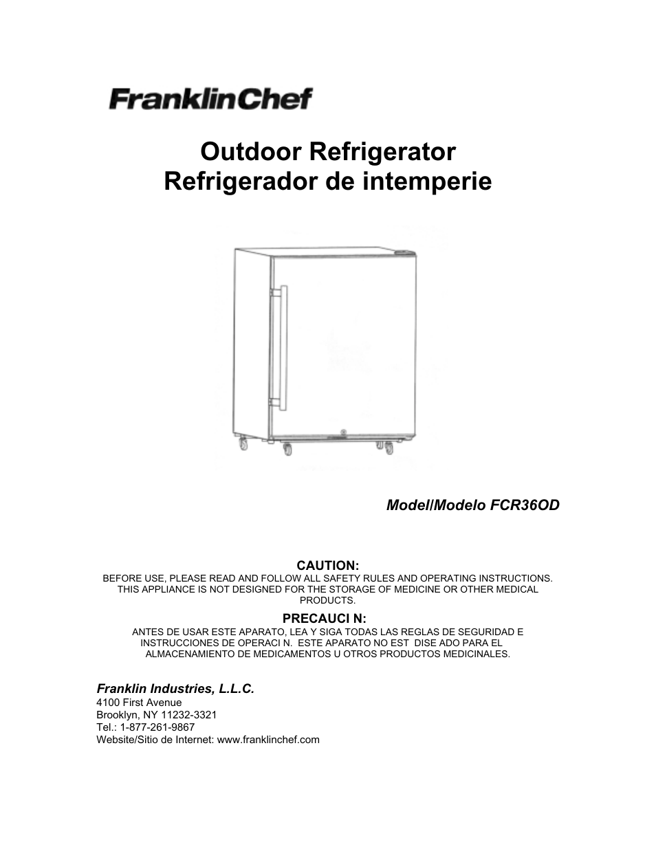 Franklin Industries, L.L.C. FCR36OD User Manual | 25 pages